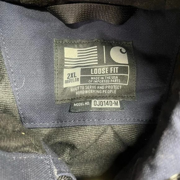 Carhartt Faded Navy Workwear Coat GUC Mens 2XL Loose Thick Heavy Farm Country - Picture 4 of 7